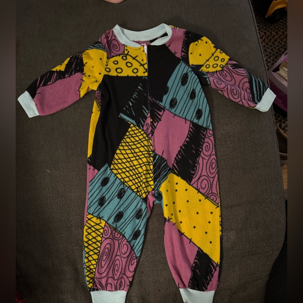 Disney Nightmare Before Christmas Sally Patchwork Kids Fleece Pajamas